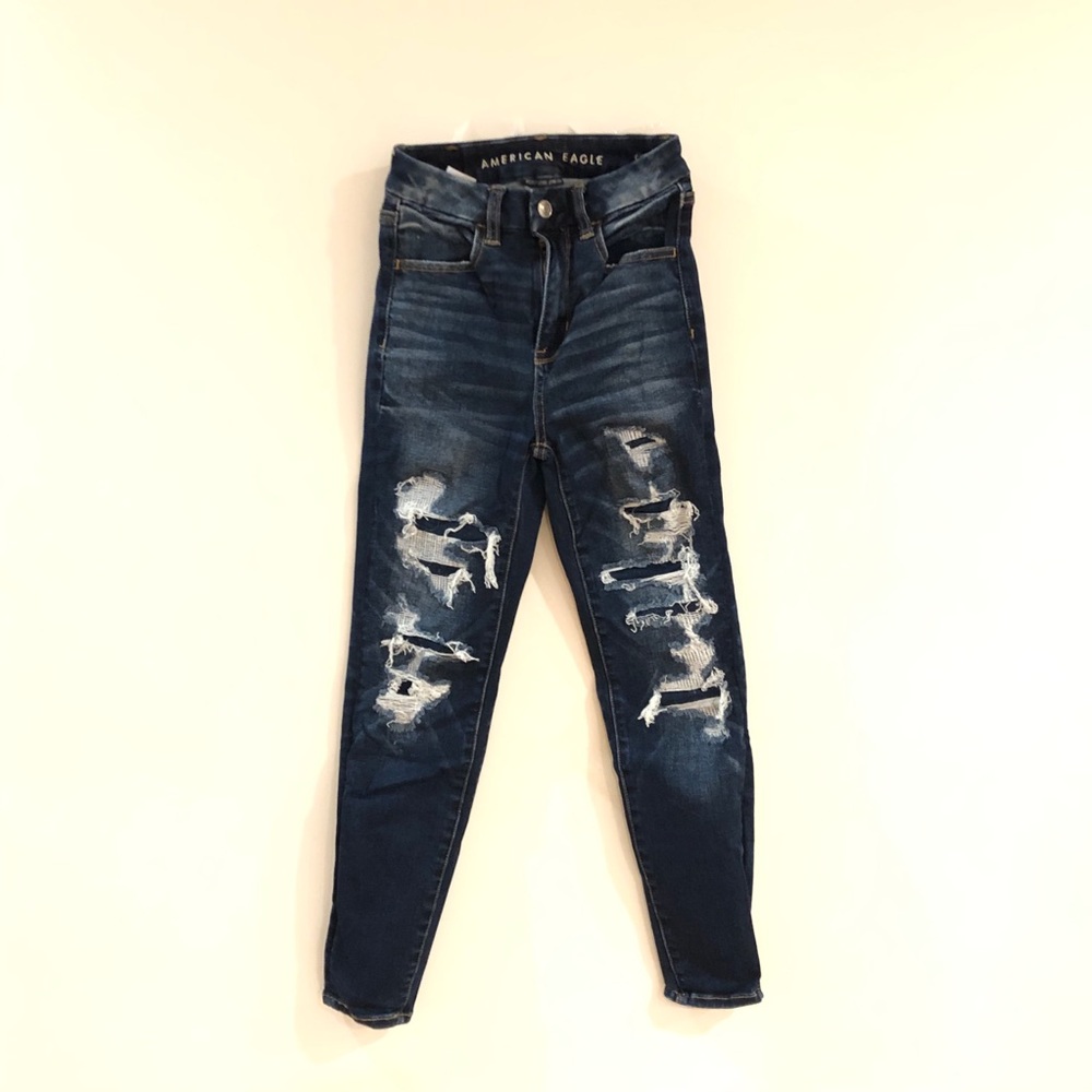 American Eagle High Rise Ripped Jeggings